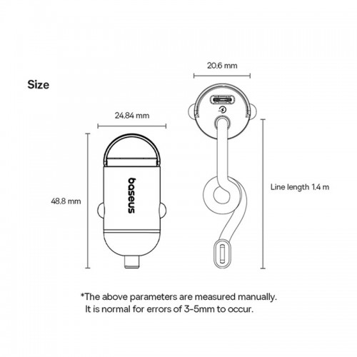 Адаптер автомобильный Baseus Tiny Star Mini Car Charger |1Type-C, 30W/3A, PD3.0|