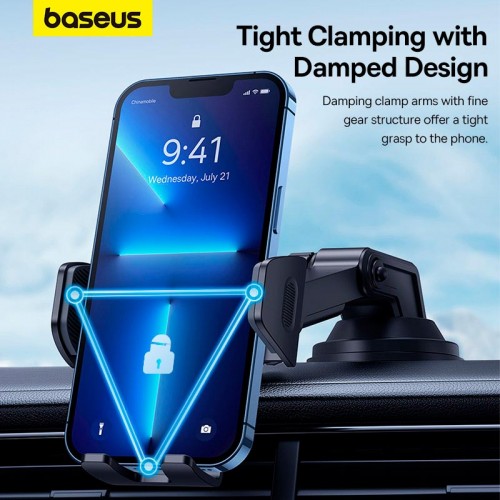 Тримач Baseus UltraControl Go Series Clamp-Type Phone Holder (Suction Cup Version) |5.4-7.2"| black