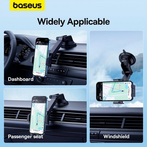 Тримач Baseus UltraControl Go Series Clamp-Type Phone Holder (Suction Cup Version) |5.4-7.2"| black