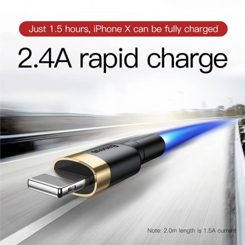 Кабель Lightning BASEUS cafule |2.4A, 1M| (CALKLF-B19) black