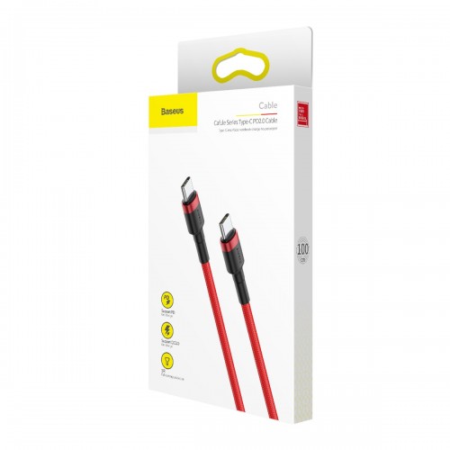 Кабель Type-C / Type-c BASEUS Flash charge cafule |PD2.0, 60W, 3A, 1M| black