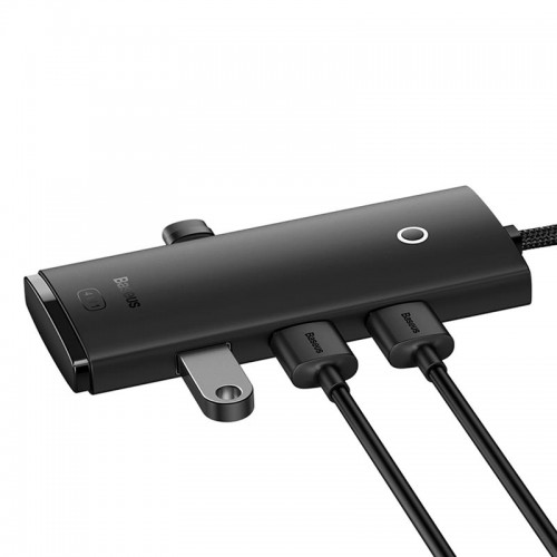 HUB адаптер Baseus Lite Series 4-Port USB-A HUB Adapter (USB-A to USB 3.0*4/1Type-C) |2m, 3A, 500MB/s| black