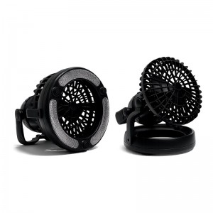 Портативний вентилятор крючок кріплення Happy Camper 2in1 ZPD-001 |18 LED, Battery not included| black