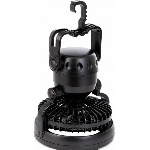 Портативний вентилятор крючок кріплення Happy Camper 2in1 ZPD-001 |18 LED, Battery not included| black