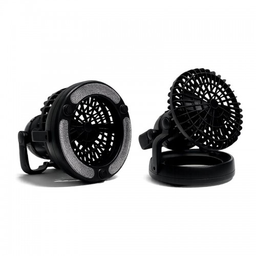 Портативний вентилятор крючок кріплення Happy Camper 2in1 ZPD-001 |18 LED, Battery not included| black