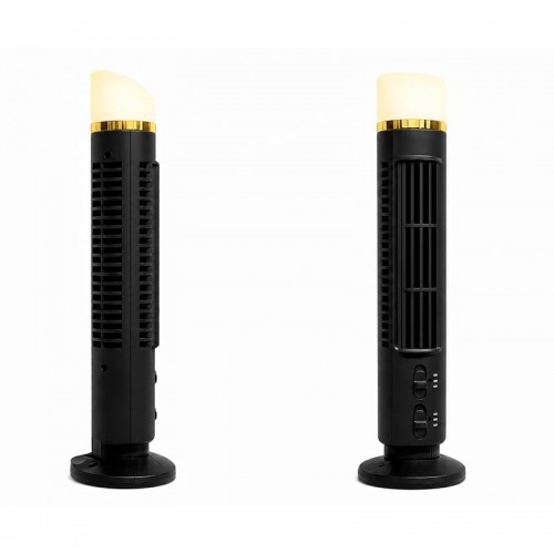 Вентилятор Bladeless Tower Fan FS-001 |2Level, LED, AAA Battery/AC Power| black