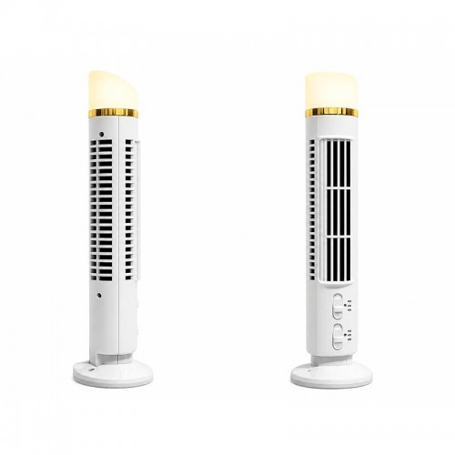 Вентилятор Bladeless Tower Fan FS-001 |2Level, LED, AAA Battery/AC Power| white
