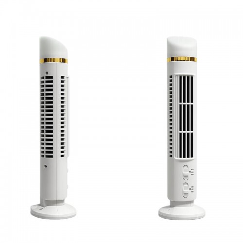 Вентилятор Bladeless Tower Fan FS-001 |2Level, LED, AAA Battery/AC Power| white