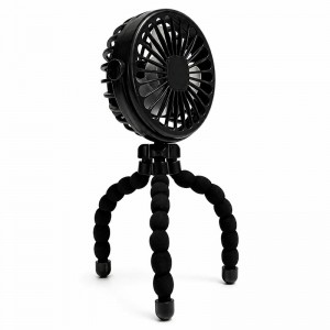 Портативний вентилятор з гнучким штативом (тріпод) Octopus fan black