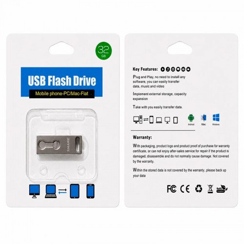 Флешка 32GB USB/Micro USB OTG Smare nickel