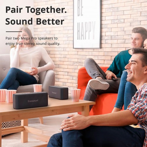 Портативная Bluetooth колонка Tronsmart Mega Pro IPX5 BT5.0, 60W, TWS, NFC, EQ, 10h Max black