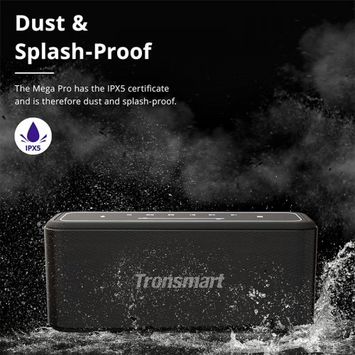Портативная Bluetooth колонка Tronsmart Mega Pro IPX5 BT5.0, 60W, TWS, NFC, EQ, 10h Max black