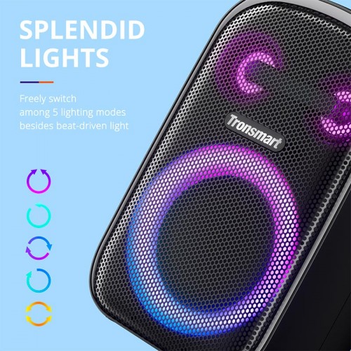 Портативная Bluetooth колонка Tronsmart Halo 110 IPX6 BT5.3, AUX, 60W, NFC, EQ, TWS, 18ч Max с микрофоном black