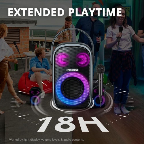 Портативная Bluetooth колонка Tronsmart Halo 110 IPX6 BT5.3, AUX, 60W, NFC, EQ, TWS, 18ч Max с микрофоном black