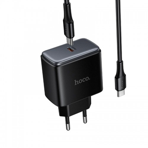 Сетевое зарядное устройство 65W Type-C с кабелем Type-C Hoco C159A PD QC 3A black