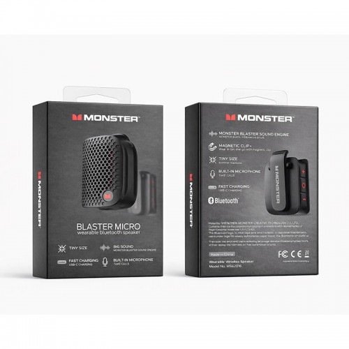 Портативная Bluetooth колонка Monster Blaster Micro D127 (MS62106) IPX7 BT5.4 3W 3.5-8.6h 450mAh green