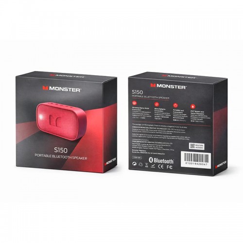 Портативная Bluetooth колонка Monster S150 D133A (MS62109) IPX7 BT5.4 14W 4-9h 2000mAh black