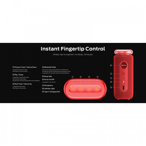 Портативная Bluetooth колонка Monster Blaster Pebble D139 (MS62131) IPX5 BT5.4 6/12W 2200mAh blue