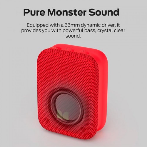 Портативная Bluetooth колонка Monster Atomic Atom D159 (MS62130) IPX5 BT5.4 3/6W 400mAh (Магнит, зажим, кольцо под карабин) red