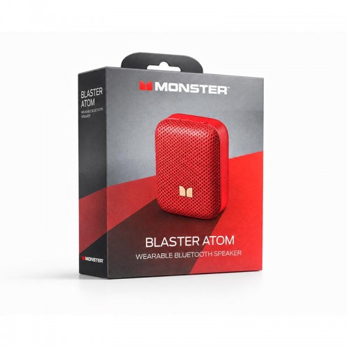Портативная Bluetooth колонка Monster Atomic Atom D159 (MS62130) IPX5 BT5.4 3/6W 400mAh (Магнит, зажим, кольцо под карабин) red