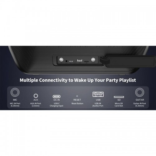 Портативная Bluetooth колонка Monster Musicbox Go (с 2 микрофонами) M176 (MS22132) IPX5 BT5.3 80W 2.5-4.5h 4000mAh black