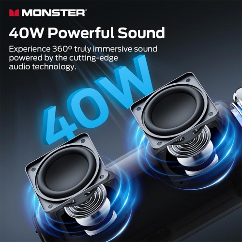 Портативная Bluetooth колонка Monster Blaster Glow M210 (MS62132) IPX5 BT5.4 20/40W 2000mAh black