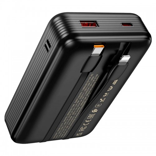 Повербанк Hoco Q37A 20000mAh 22.5W с 2 кабелями Type-C/Lightning black