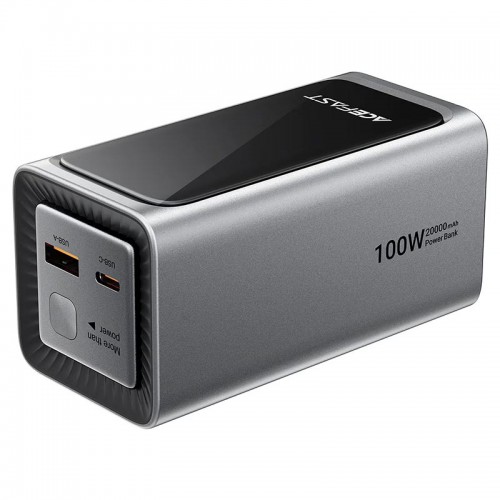 Повербанк для ноутбука 100W AceFast M33 20000mAh TFT display с кабелем Type-C black