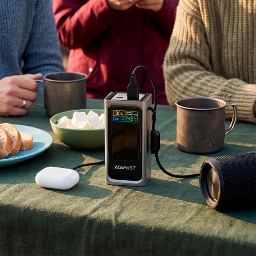 Повербанк для ноутбука 100W AceFast M33 20000mAh TFT display с кабелем Type-C black