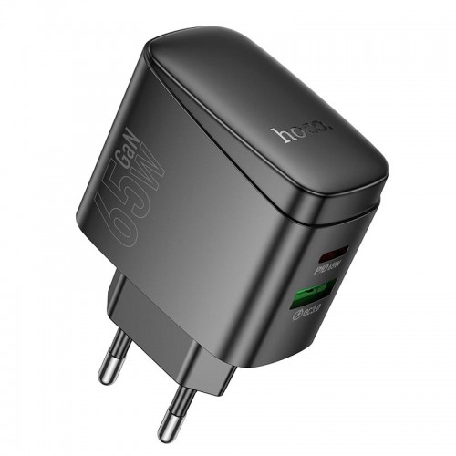 Мережевий зарядний пристрій Hoco Bright PD charger CS63A |1USB/1Type-C, 65W/3A| black