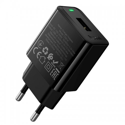 Мережевий зарядний пристрій Hoco Leader single-port charger CS91A |1USB, 10.5W/2.1A| black