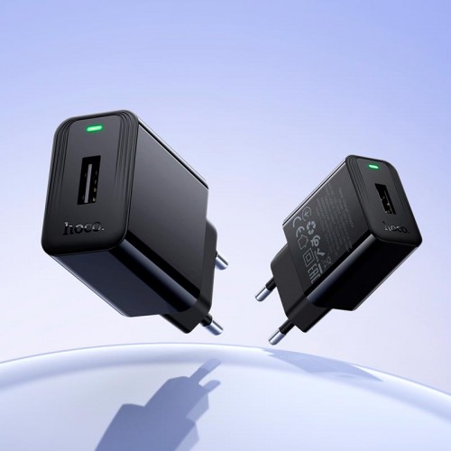 Мережевий зарядний пристрій Hoco Leader single-port charger CS91A |1USB, 10.5W/2.1A| black