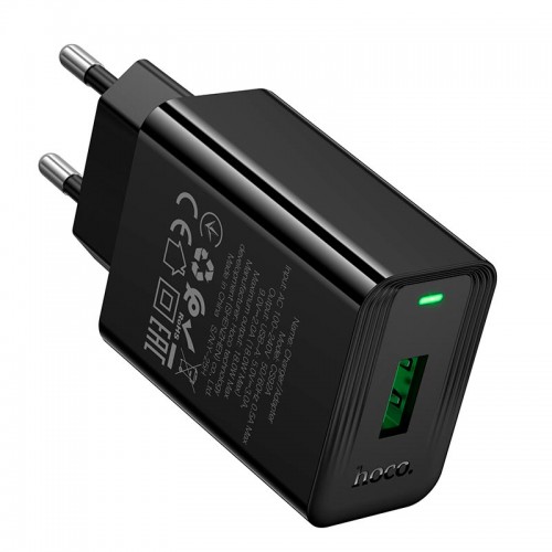 Сетевое зарядное устройство Hoco CS92A |1USB, 18W/3A, QC| black