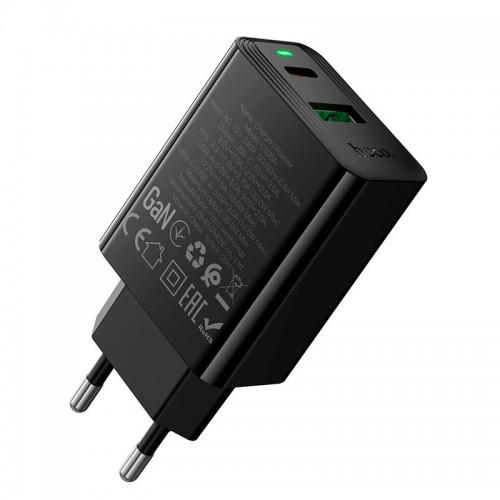 Мережевий зарядний пристрій Hoco Leader charger CS95A |1USB/1Type-C, PD/QC, 30W/3A| black