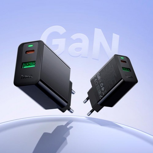 Мережевий зарядний пристрій Hoco Leader charger CS95A |1USB/1Type-C, PD/QC, 30W/3A| black