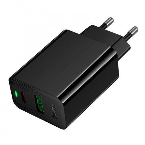 Мережевий зарядний пристрій Hoco Leader charger CS95A |1USB/1Type-C, PD/QC, 30W/3A| black
