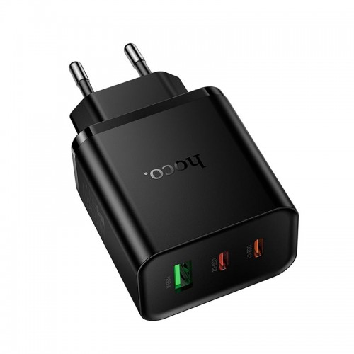 Сетевое зарядное устройство HOCO Grande charger N75 |1USB/2Type-C, 65W/3A, PD/QC| black