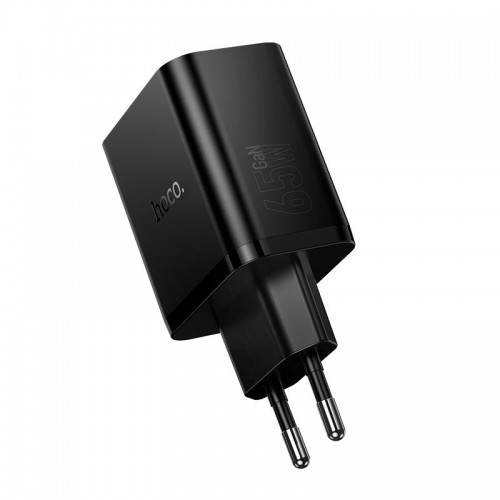 Сетевое зарядное устройство HOCO Grande charger N75 |1USB/2Type-C, 65W/3A, PD/QC| black