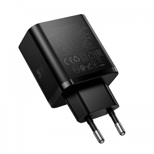 Сетевое зарядное устройство HOCO Grande charger N75 |1USB/2Type-C, 65W/3A, PD/QC| black