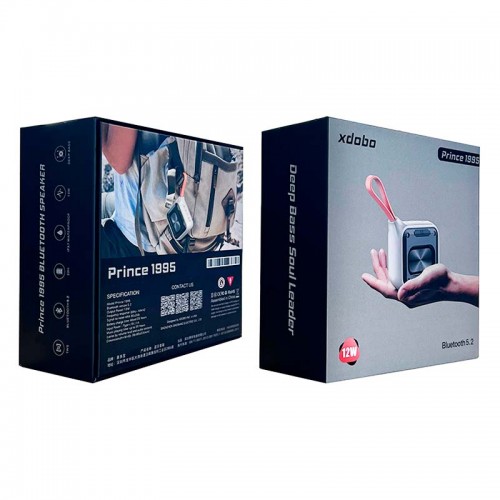 Портативна Bluetooth колонка xdobo Prince 1995II IPX7 |BT5.0, AUX/TF, 12W, TWS, 6-20h Max| black