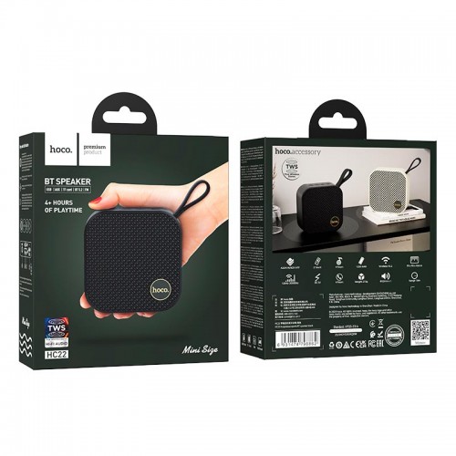 Портативна Bluetooth колонка Hoco HC22 |BT5.2, AUX/TF/USB/FM, 4h| black