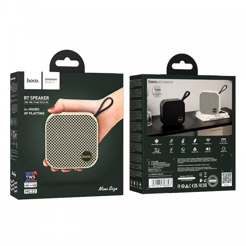 Портативна Bluetooth колонка Hoco HC22 |BT5.2, AUX/TF/USB/FM, 4h| black