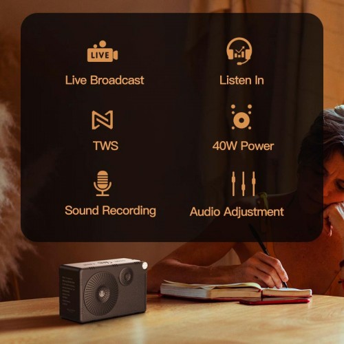 Портативна Bluetooth колонка Xdobo HIFI 2015 IPX5 |BT5.3, 40W, AUX/TF, 10h| black