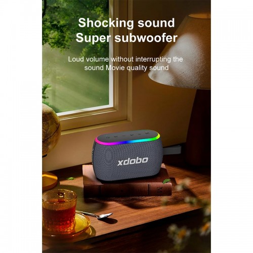Портативна Bluetooth колонка Xdobo X8 Mini II IPX6 |BT5.3, 30W, USB/AUX/TF, 13h| black