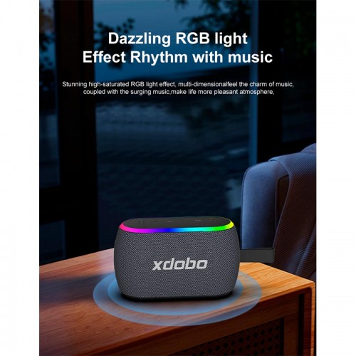 Портативна Bluetooth колонка Xdobo X8 Mini II IPX6 |BT5.3, 30W, USB/AUX/TF, 13h| black