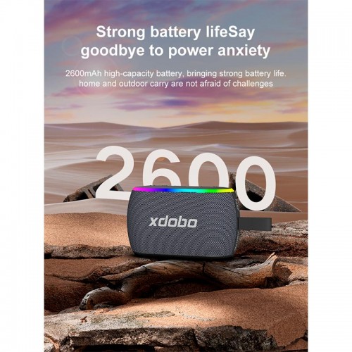 Портативна Bluetooth колонка Xdobo X8 Mini II IPX6 |BT5.3, 30W, USB/AUX/TF, 13h| black