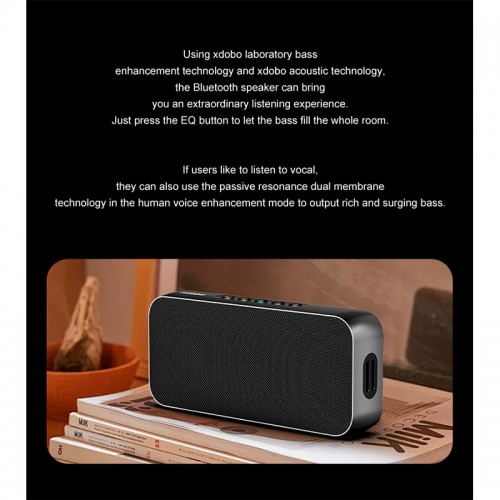 Портативна Bluetooth колонка Xdobo Luxe IPX5 |BT5.3, 60W, AUX/TF, 8h| black