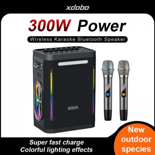 Портативна Bluetooth колонка Xdobo Party 1981 II (з 2 мікрофонами) |BT5.3, 300W, AUX/TF/USB, 65W/5A input power, 20h| black