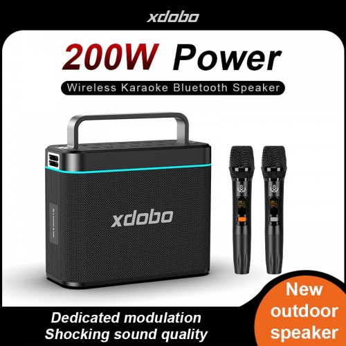 Портативна Bluetooth колонка Xdobo Truth (з 2 мікрофонами) IPX6 |BT5.3, 200W, AUX/USB/TF, 12h| black