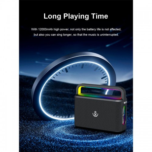 Портативна Bluetooth колонка Xdobo Nuts (з 2 мікрофонами) |BT5.3, 120W, USB/AUX/TF, 20h| black